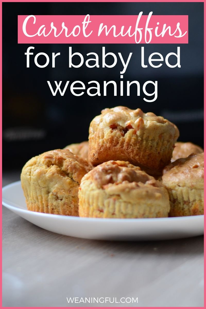These carrot muffins are great for baby led weaning from 6 months. They are soft and packed with nutrients so that your baby or toddler gets all the veggie goodness.