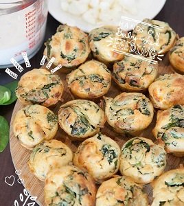 spinach cheese and thyme muffins for baby led weaning first foods, finger foods
