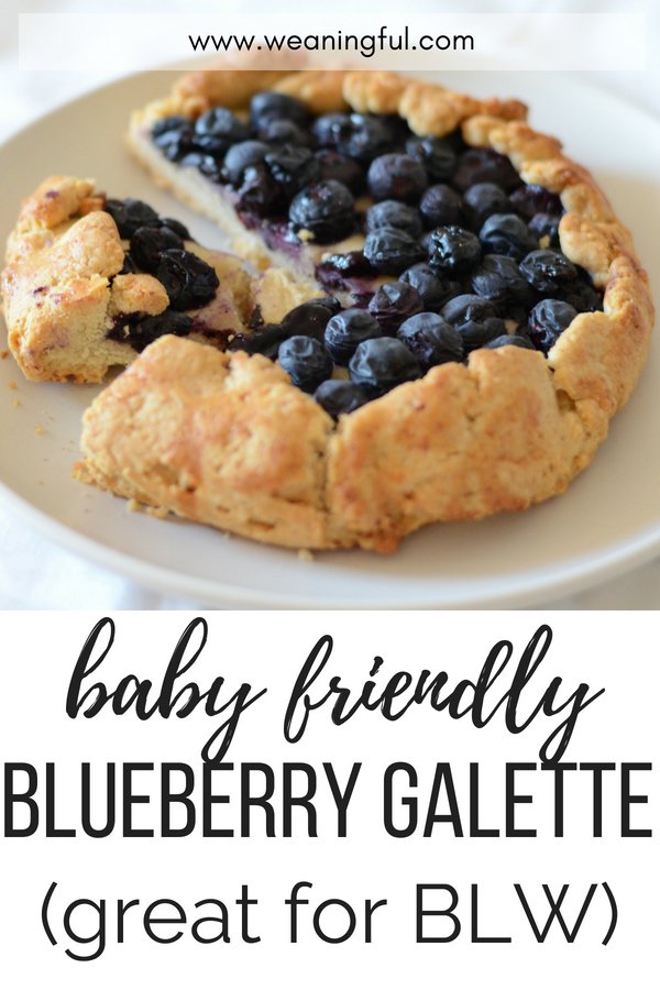 A blueberry galette no sugar recipe, perfect as baby food or toddler food. Works great for babies doing baby led weaning and it's good finger food or first foods when starting solids with your little one.
