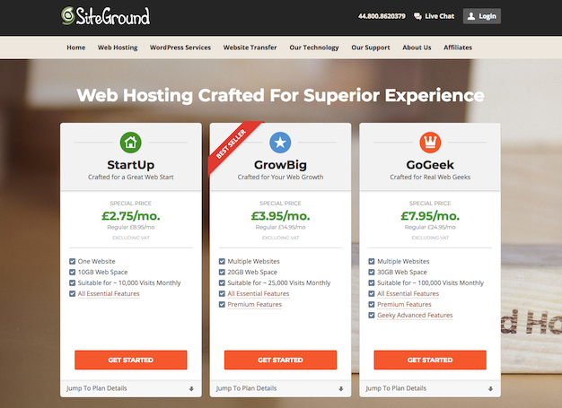 choose siteground plan for your blog