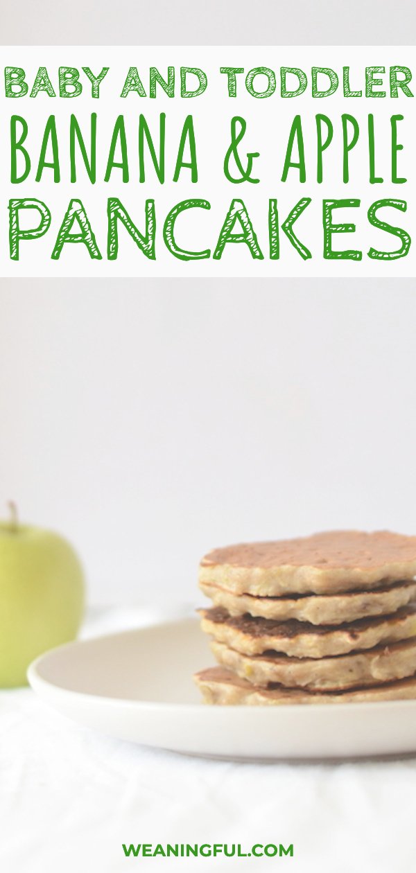 These pancakes for baby and toddlers alike are a great baby led weaning recipe to get started with, especially when first introducing solids. Even the picky eaters will enjoy it! #blw #babyledweaning #pancakes