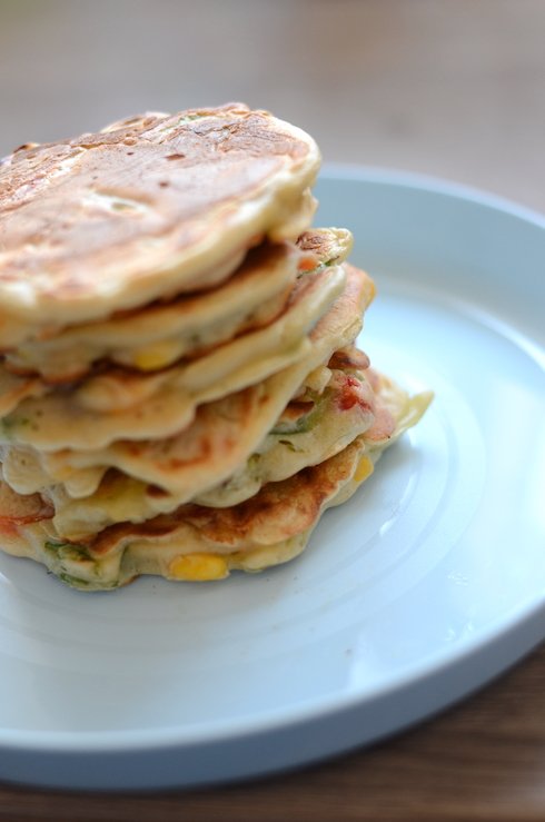 stack of veggie fritters