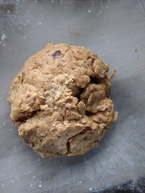 how the dough looks after incorporating the secret ingredient for these spiced winter biscuits